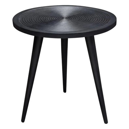 Vortex Round End Table in Black Finish - LOOMLAN - Diamond Sofa - Side Tables