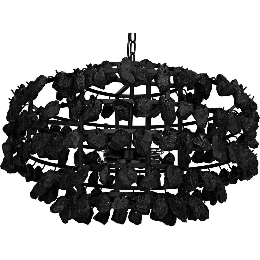 Vulcan Chandelier, Black Steel Black Glass - LOOMLAN - Noir - Chandeliers