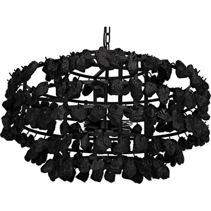 Vulcan Chandelier, Black Steel Black Glass - LOOMLAN - Noir - Chandeliers