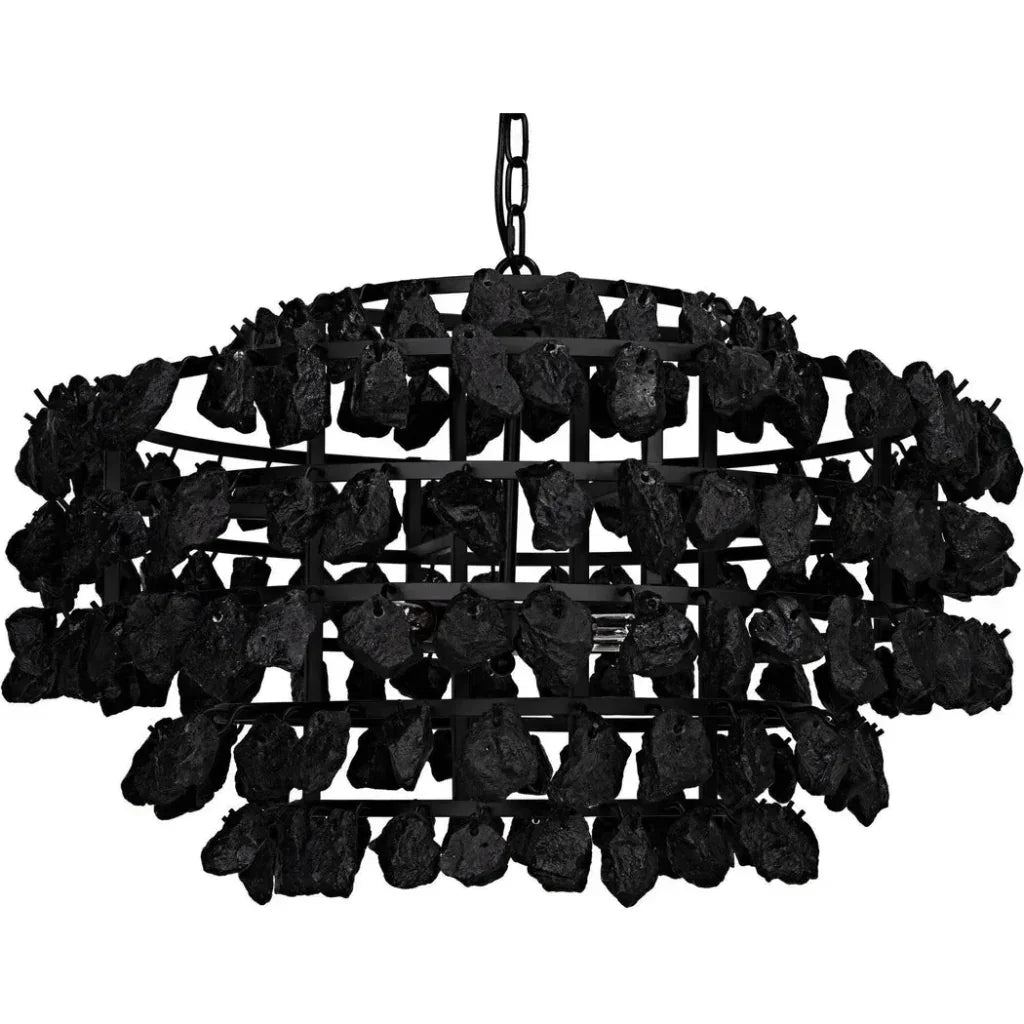 Vulcan Chandelier, Black Steel Black Glass - LOOMLAN - Noir - Chandeliers