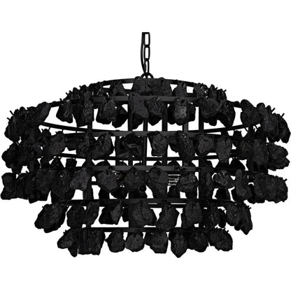 Vulcan Chandelier, Black Steel Black Glass - LOOMLAN - Noir - Chandeliers