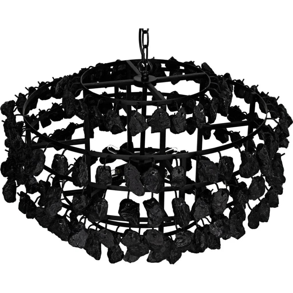 Vulcan Chandelier, Black Steel Black Glass - LOOMLAN - Noir - Chandeliers