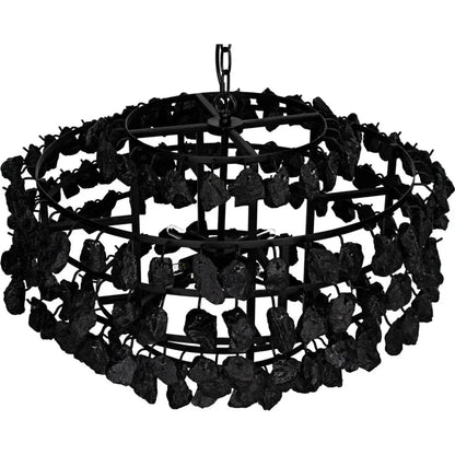 Vulcan Chandelier, Black Steel Black Glass - LOOMLAN - Noir - Chandeliers