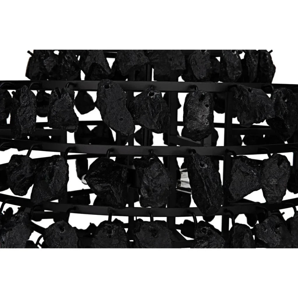 Vulcan Chandelier, Black Steel Black Glass - LOOMLAN - Noir - Chandeliers