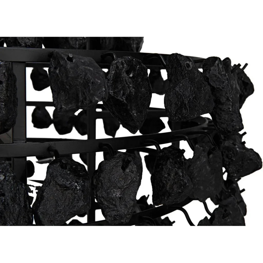 Vulcan Chandelier, Black Steel Black Glass - LOOMLAN - Noir - Chandeliers