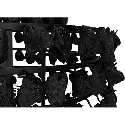 Vulcan Chandelier, Black Steel Black Glass - LOOMLAN - Noir - Chandeliers