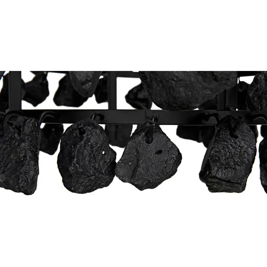 Vulcan Chandelier, Black Steel Black Glass - LOOMLAN - Noir - Chandeliers