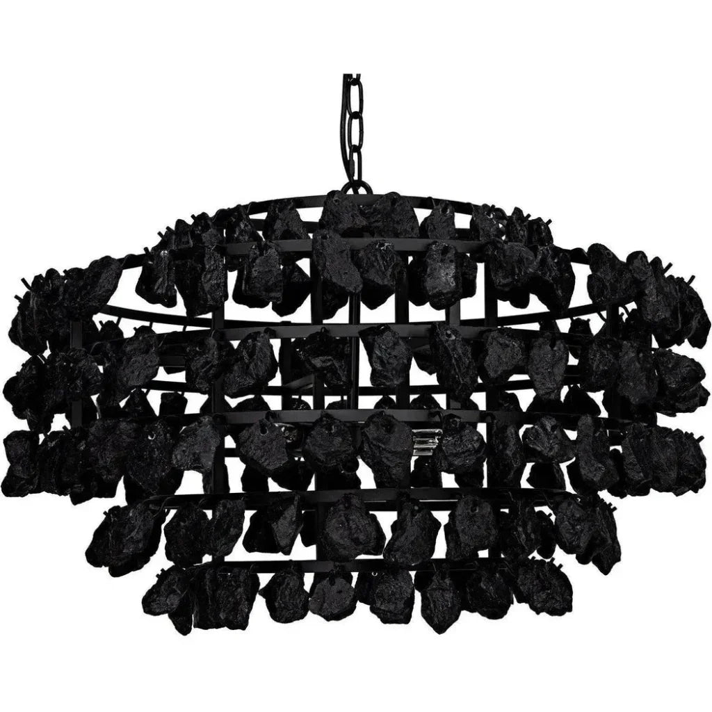 Vulcan Chandelier, Black Steel Black Glass - LOOMLAN - Noir - Chandeliers