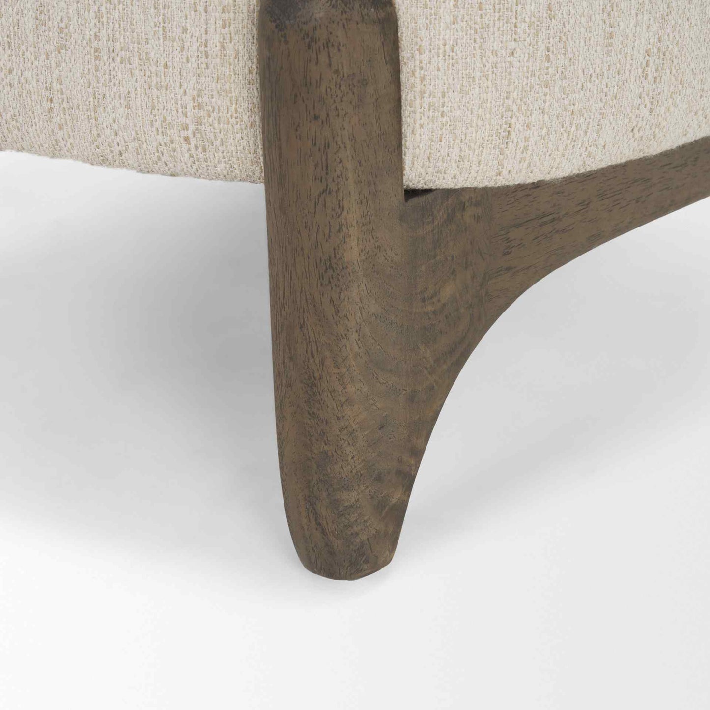 Vyra Cream Fabric Armless Accent Chair