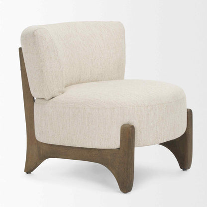 Vyra Cream Fabric Armless Accent Chair
