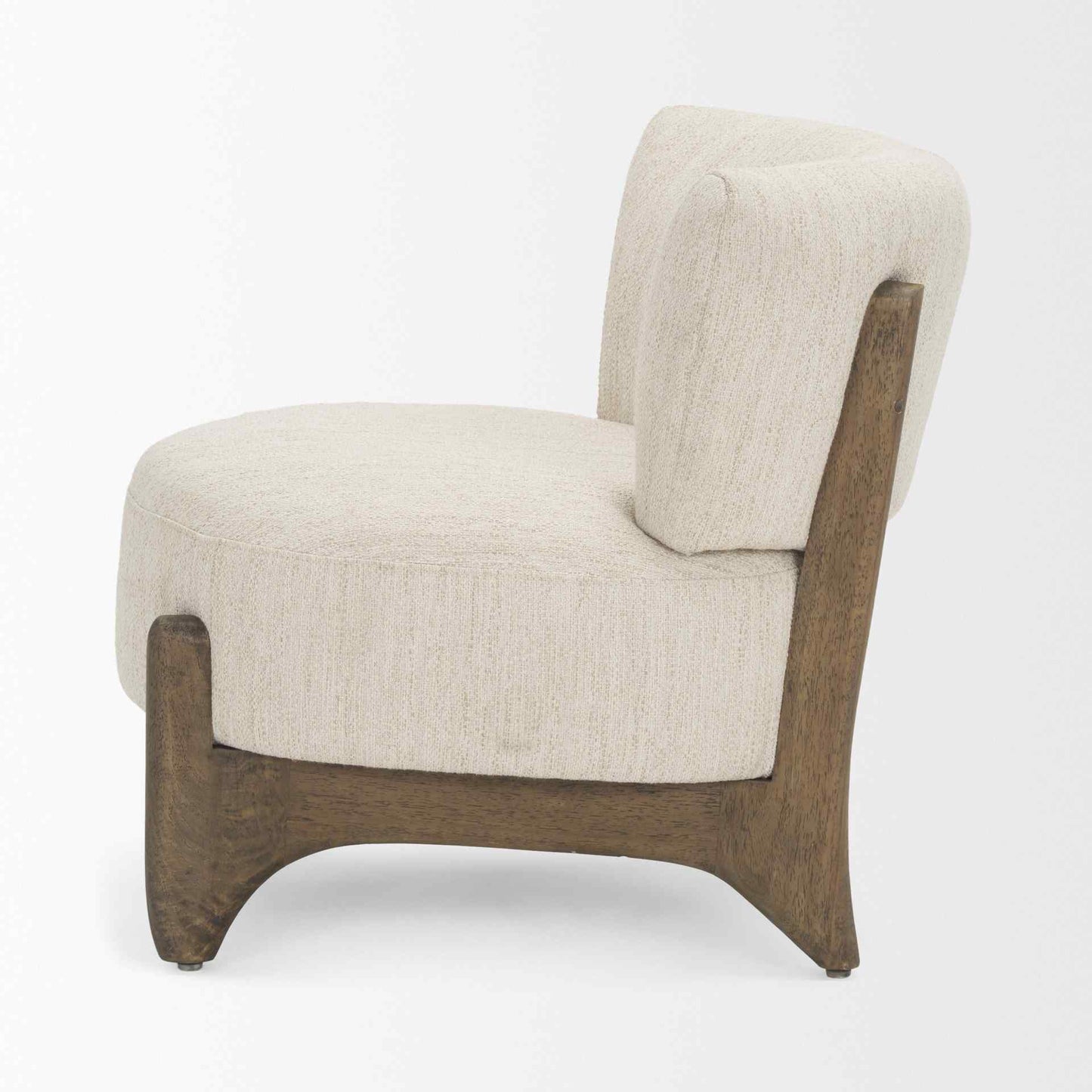 Vyra Cream Fabric Armless Accent Chair