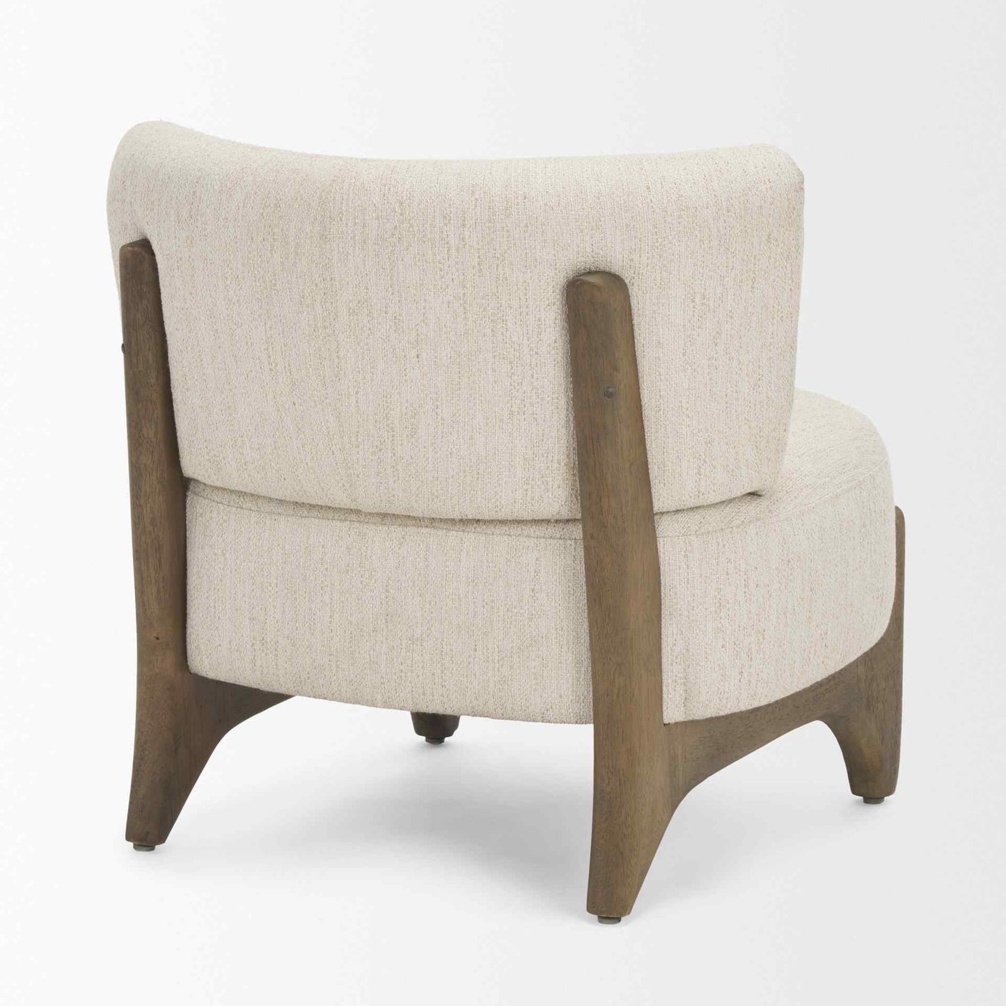 Vyra Cream Fabric Armless Accent Chair
