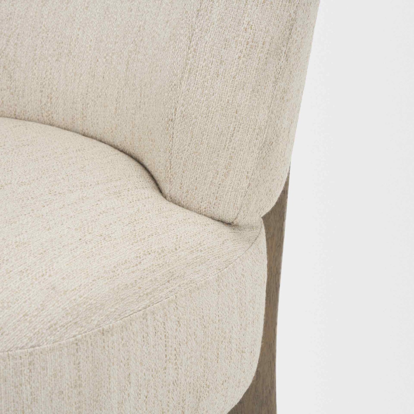Vyra Cream Fabric Armless Accent Chair