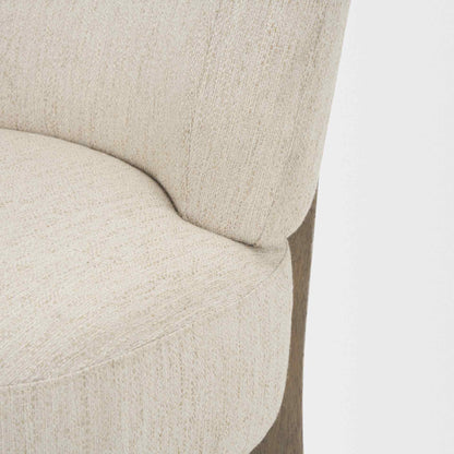 Vyra Cream Fabric Armless Accent Chair