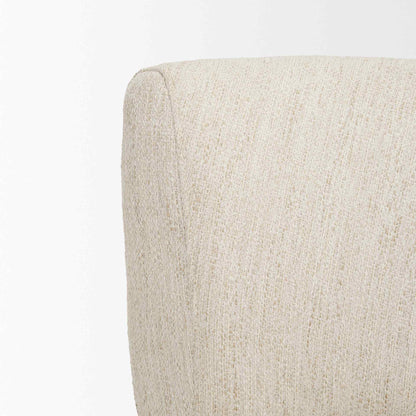 Vyra Cream Fabric Armless Accent Chair