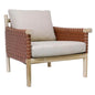 Wade Wood Framed Leather Patio Chair - LOOMLAN - Artesia - Club Chairs