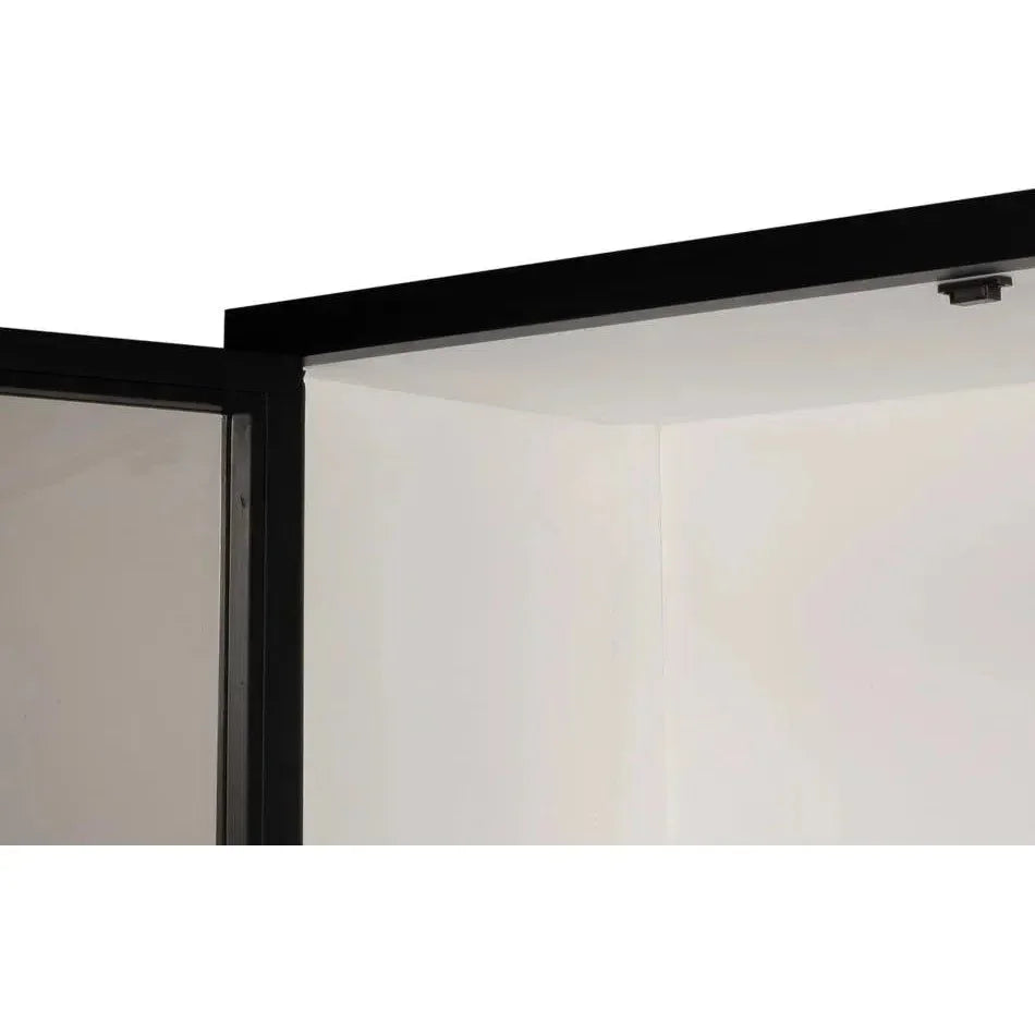 Walker Wooden Glass Door Black Bookcase - LOOMLAN - Sarreid - Bookcases