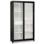 Walker Wooden Glass Door Black Bookcase - LOOMLAN - Sarreid - Bookcases