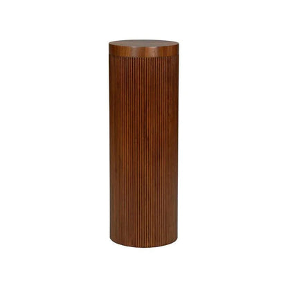Wallace Transitional Reeded Design Wooden Pedestal - LOOMLAN - Wildwood - Side Tables