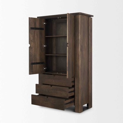 Wallen Wooden Dark Brown Bookcase