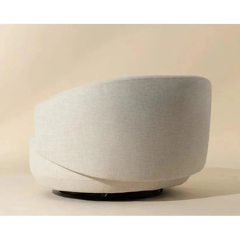 Walsh Swivel Lounge Chair - Effie Linen Steel Base - LOOMLAN - SUNPAN - Club Chairs