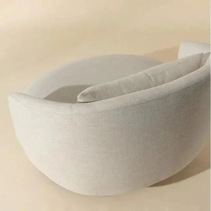 Walsh Swivel Lounge Chair - Effie Linen Steel Base - LOOMLAN - SUNPAN - Club Chairs