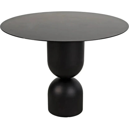 Wanda Dining Table, Black Steel-Dining Tables-Noir-LOOMLAN