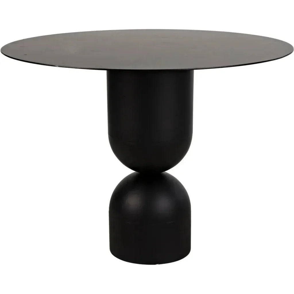 Wanda Dining Table, Black Steel-Dining Tables-Noir-LOOMLAN
