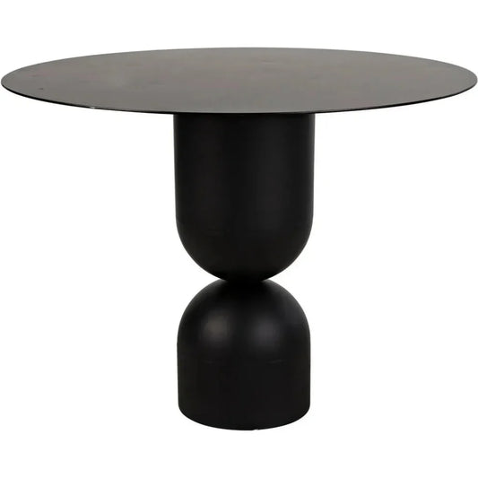 Wanda Dining Table, Black Steel-Dining Tables-Noir-LOOMLAN