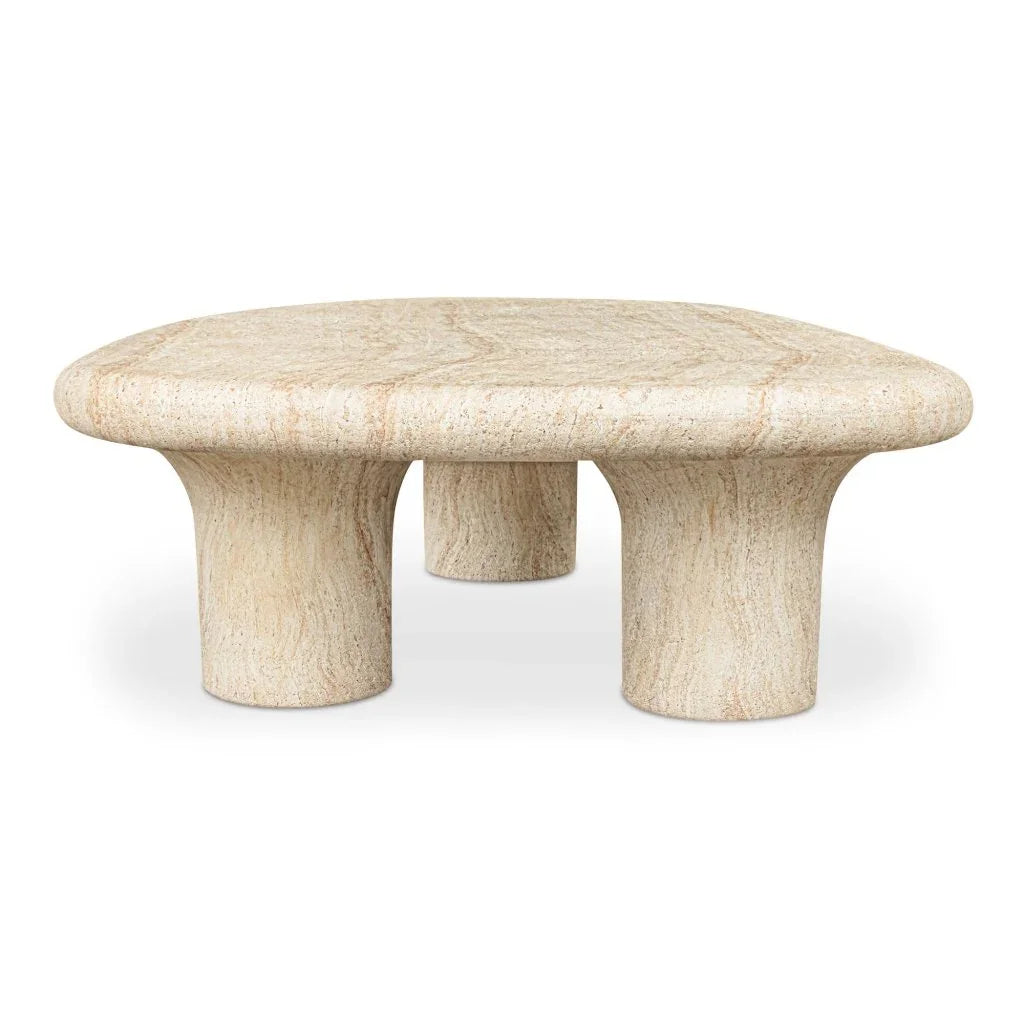 Warby Faux Travertine Cement Outdoor Coffee Table-Outdoor Coffee Tables-Moe's Home-LOOMLAN