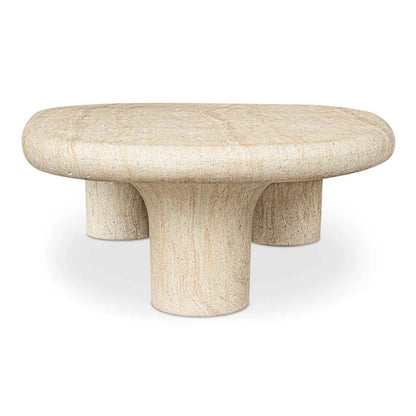Warby Faux Travertine Cement Outdoor Coffee Table-Outdoor Coffee Tables-Moe's Home-LOOMLAN