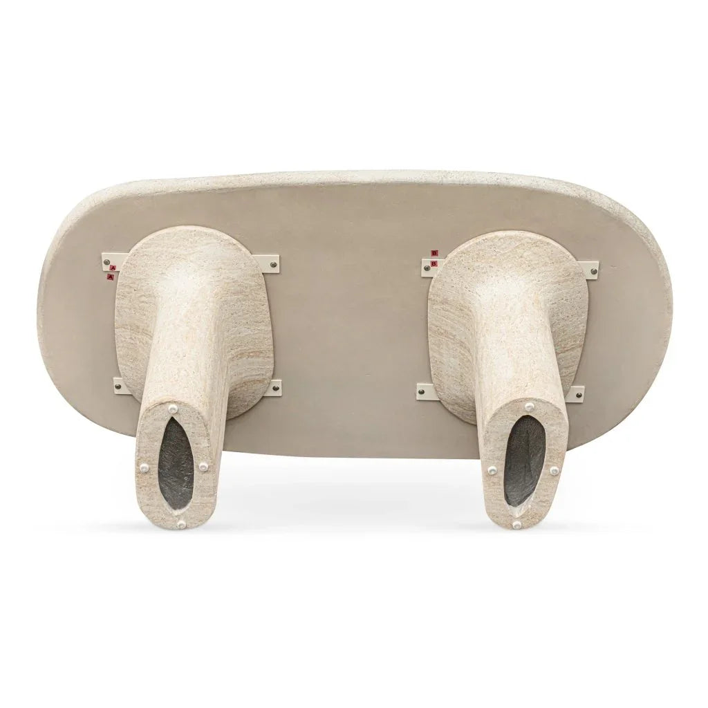 Warby Faux Travertine Outdoor Dining Table-Outdoor Dining Tables-Moe's Home-LOOMLAN