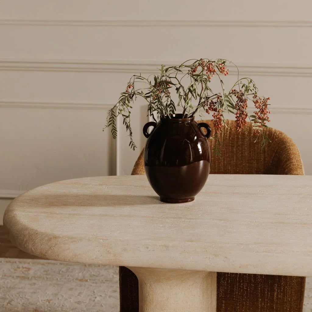 Warby Faux Travertine Outdoor Dining Table-Outdoor Dining Tables-Moe's Home-LOOMLAN