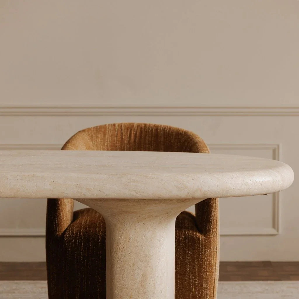 Warby Faux Travertine Outdoor Dining Table-Outdoor Dining Tables-Moe's Home-LOOMLAN