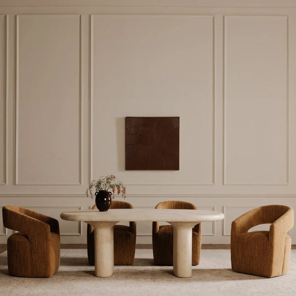 Warby Faux Travertine Outdoor Dining Table-Outdoor Dining Tables-Moe's Home-LOOMLAN