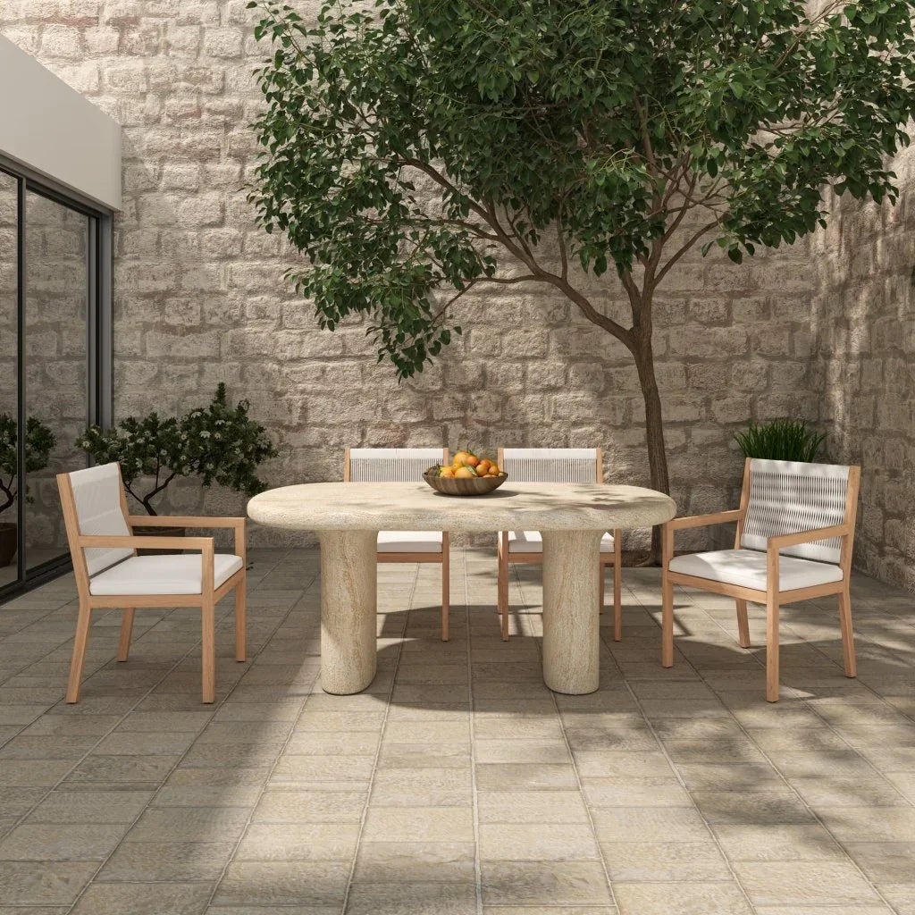 Warby Faux Travertine Outdoor Dining Table-Outdoor Dining Tables-Moe's Home-LOOMLAN