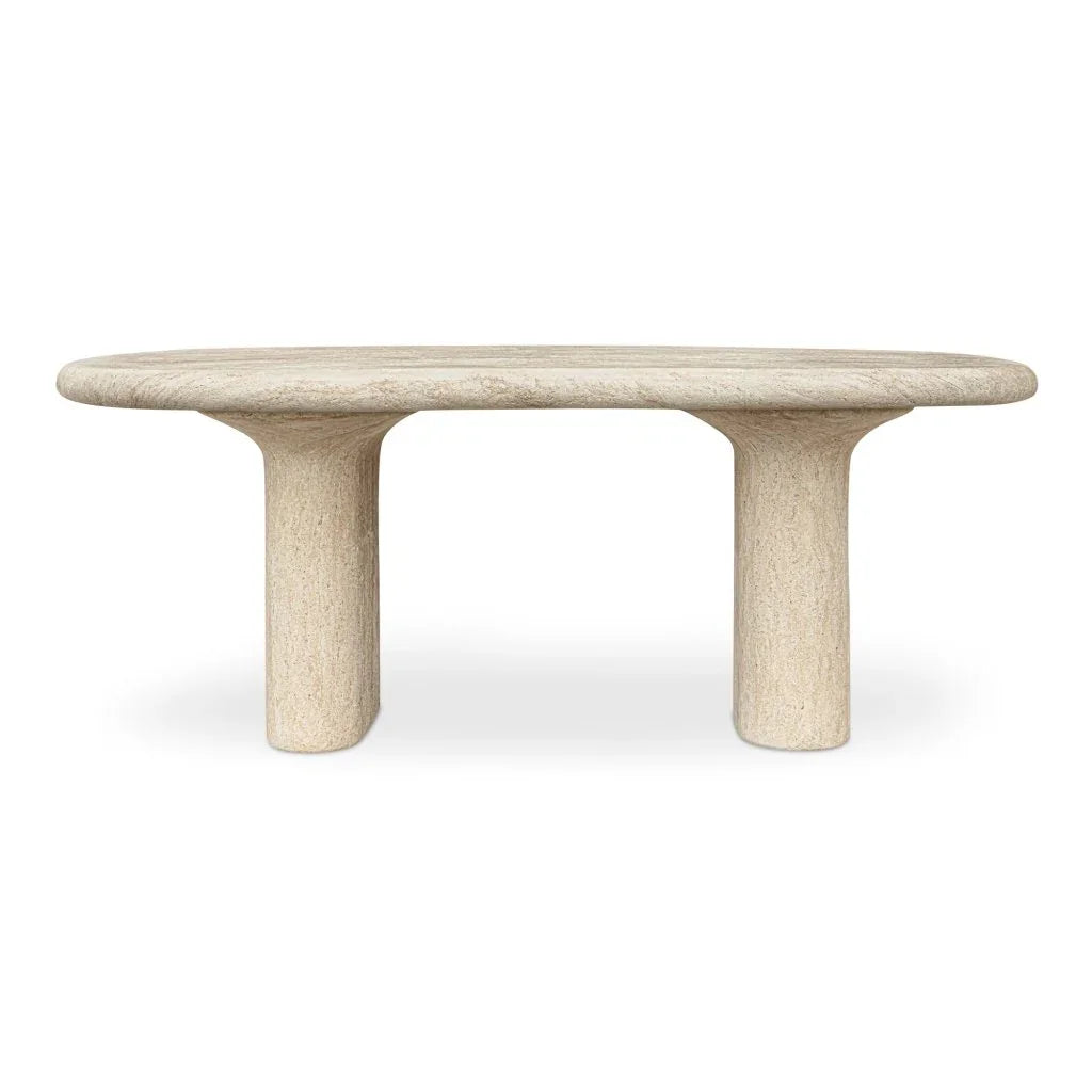 Warby Faux Travertine Outdoor Dining Table-Outdoor Dining Tables-Moe's Home-LOOMLAN