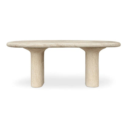 Warby Faux Travertine Outdoor Dining Table-Outdoor Dining Tables-Moe's Home-LOOMLAN