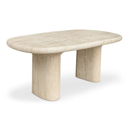 Warby Faux Travertine Outdoor Dining Table-Outdoor Dining Tables-Moe's Home-LOOMLAN