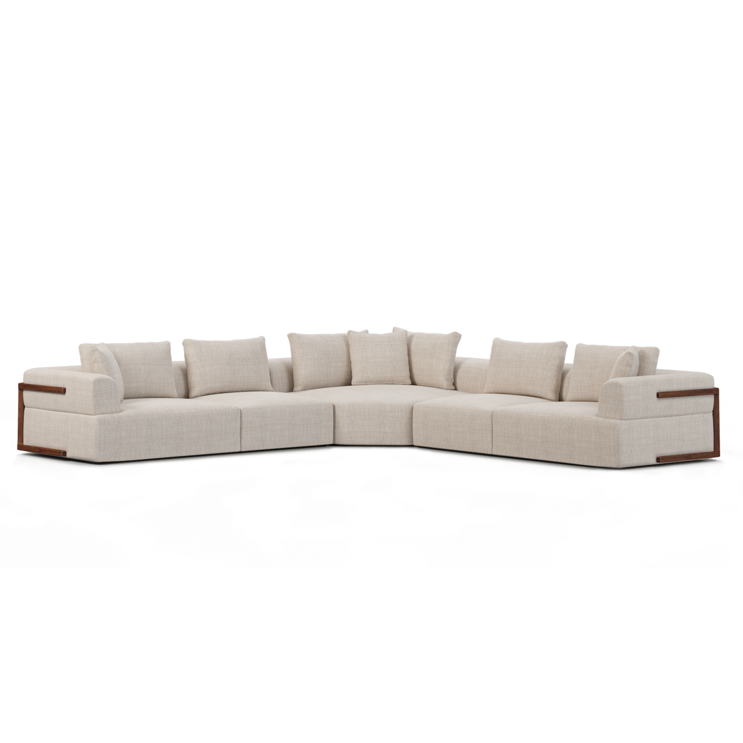 Warner Four Seater Sectional Sofa with Corner-Modular Sofas-Mercana-Oatmeal-LOOMLAN