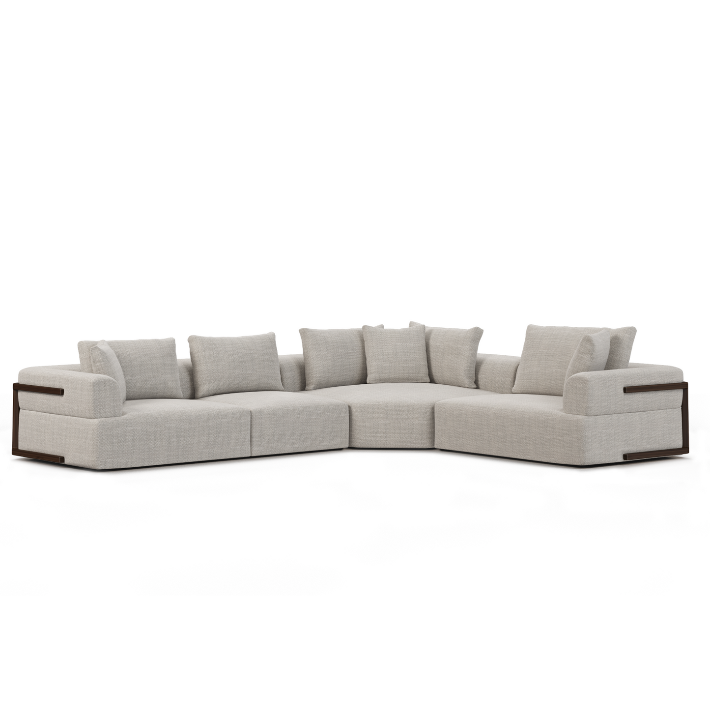 Warner Performance Fabric Sectional Sofa-Modular Sofas-Mercana-Grey-Right Facing-LOOMLAN