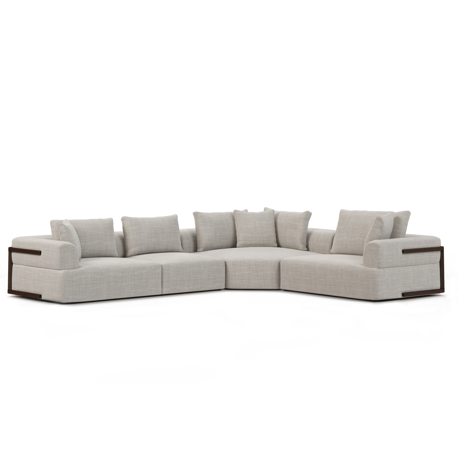 Warner Performance Fabric Sectional Sofa-Modular Sofas-Mercana-Grey-Right Facing-LOOMLAN