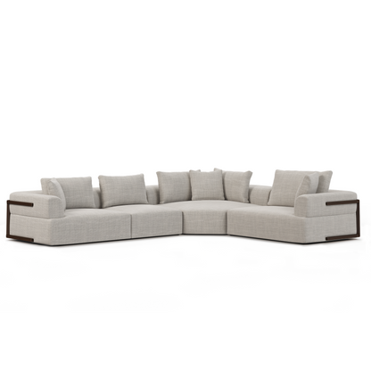 Warner Performance Fabric Sectional Sofa-Modular Sofas-Mercana-Grey-Right Facing-LOOMLAN