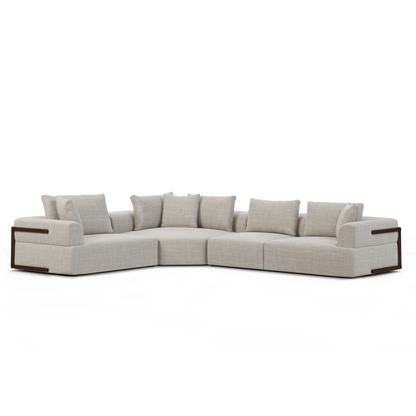 Warner Performance Fabric Sectional Sofa-Modular Sofas-Mercana-Grey-Left Facing-LOOMLAN