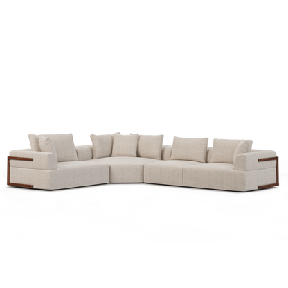 Warner Performance Fabric Sectional Sofa-Modular Sofas-Mercana-Oatmeal-Left Facing-LOOMLAN