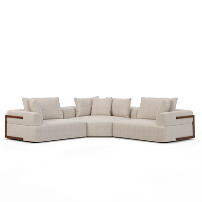 Warner Two Seater Sectional with Corner-Modular Sofas-Mercana-Oatmeal-LOOMLAN