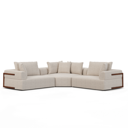 Warner Two Seater Sectional with Corner-Modular Sofas-Mercana-Oatmeal-LOOMLAN