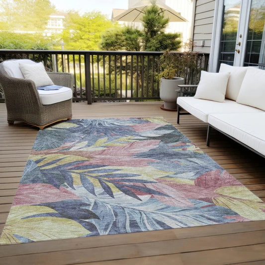 Warpella Blue Washable Indoor - Outdoor Rug - LOOMLAN - LOOMLAN Rugs - Outdoor Rugs