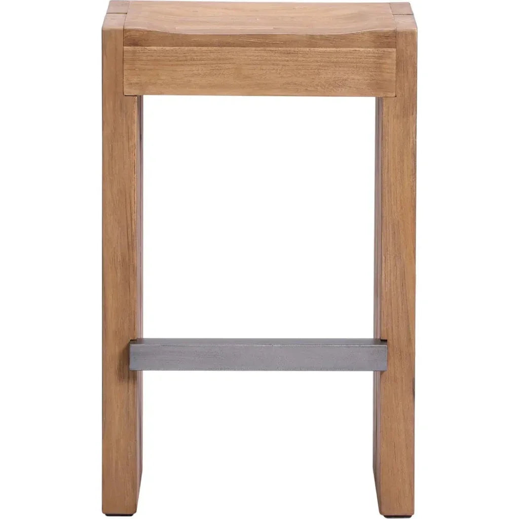 Warren Teak Counter Stools 2PC Outdoor Counter Stools-Outdoor Counter Stools-Seasonal Living-LOOMLAN