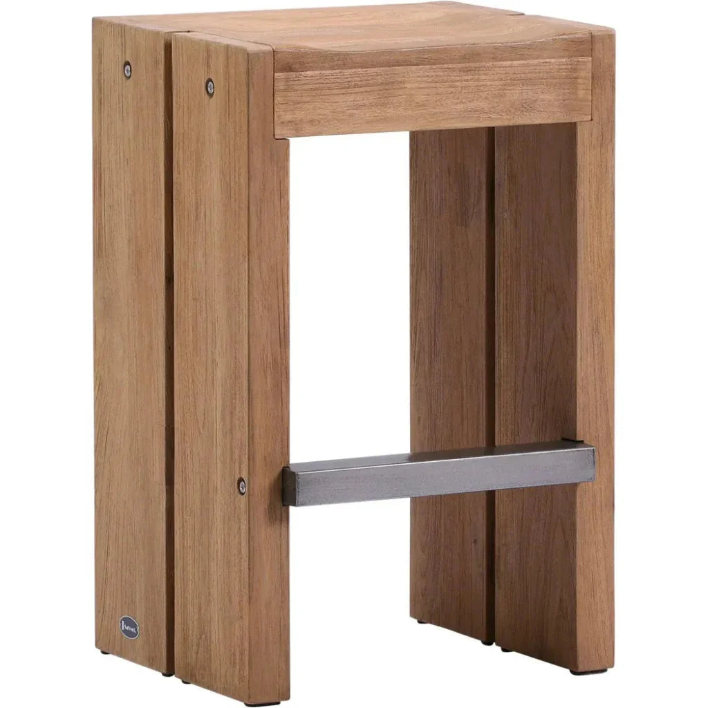 Warren Teak Counter Stools 2PC Outdoor Counter Stools-Outdoor Counter Stools-Seasonal Living-LOOMLAN